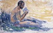 Paul Signac man reading china oil painting artist